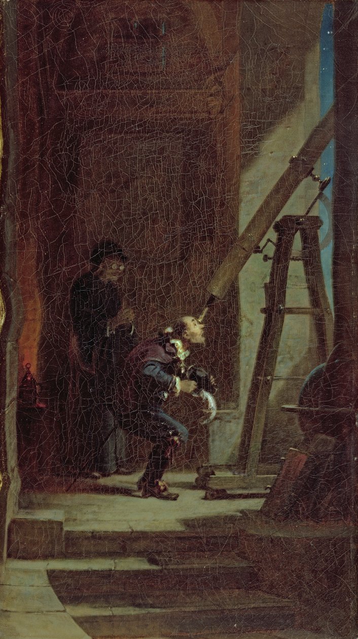 Stargazer, n. 1863 tekijältä Carl Spitzweg
