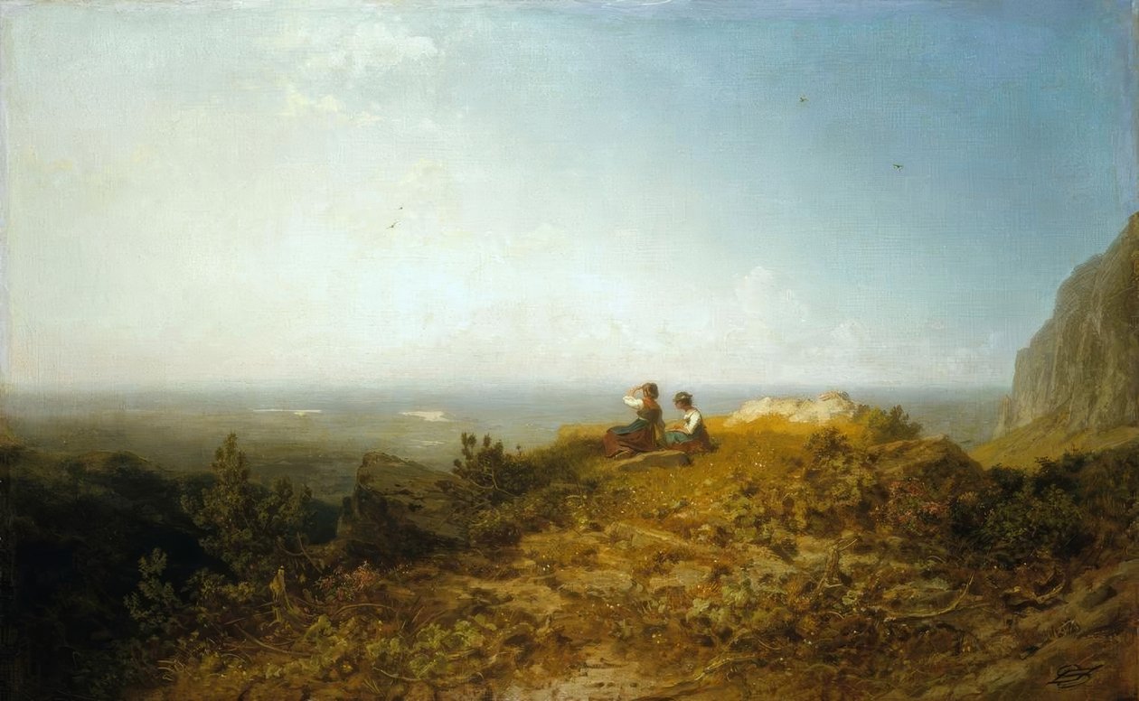 Zwei Mädchen auf der Alm tekijältä Carl Spitzweg