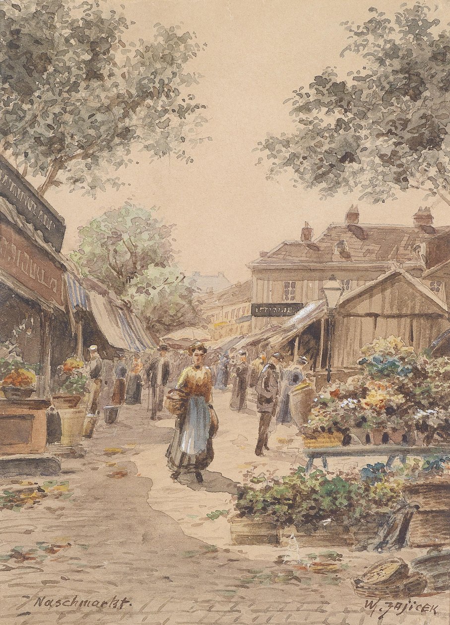 Motiv am Naschmarkt tekijältä Carl Wenzel Zajicek