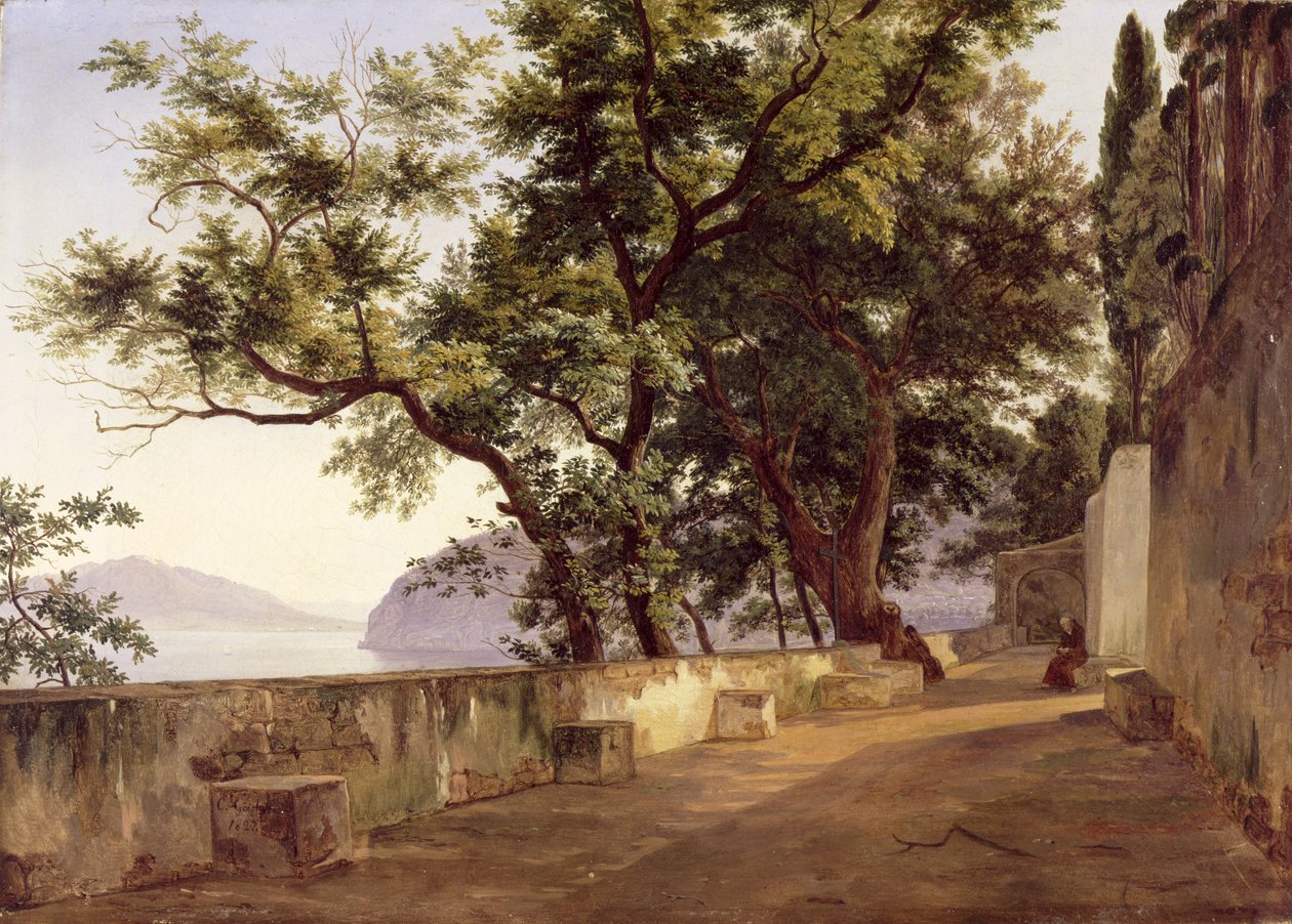 Kapusiinien puutarha, lähellä Sorrentoa, 1827 tekijältä Carl Wilhelm Goetzloff