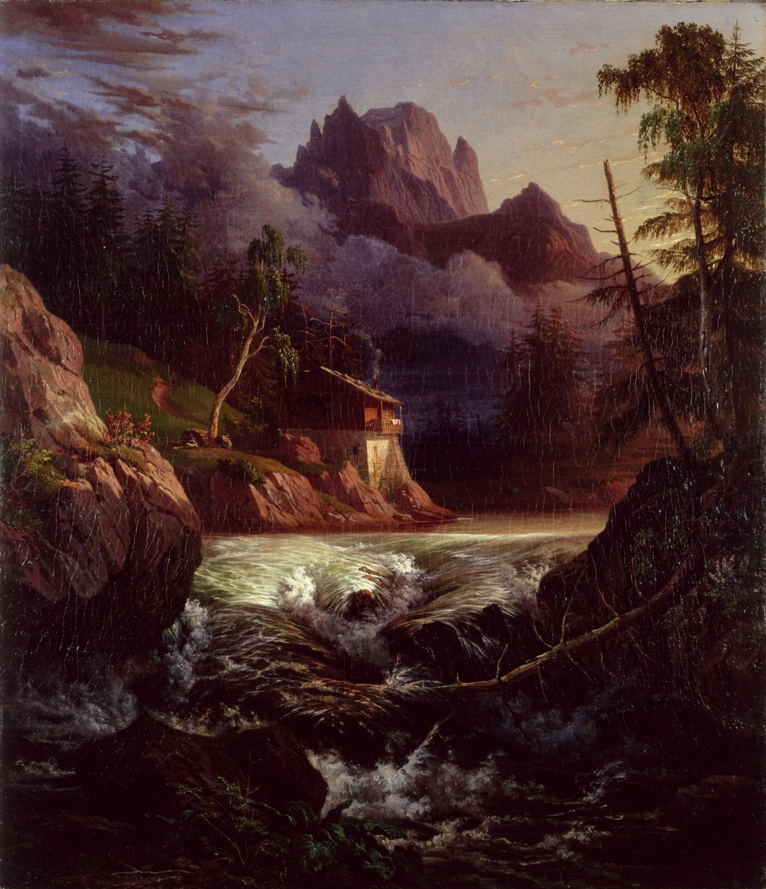 Mylly Liebethalin alueella, 1820 tekijältä Carl Wilhelm Goetzloff