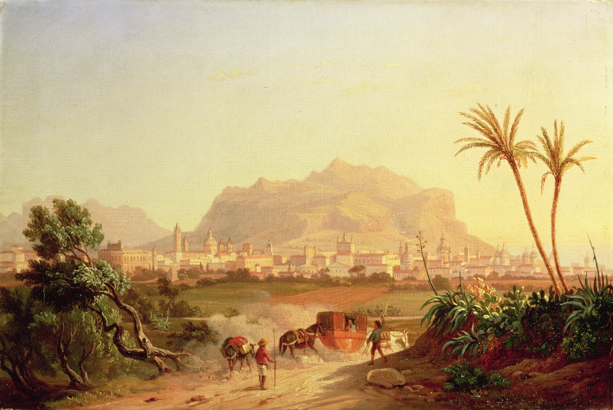Näkymä Palermoon, n. 1831 tekijältä Carl Wilhelm Goetzloff