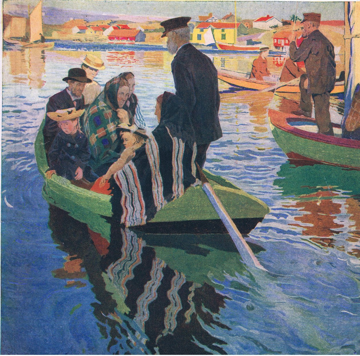 Kirkkovieraat veneissä tekijältä Carl Wilhelm Wilhelmson