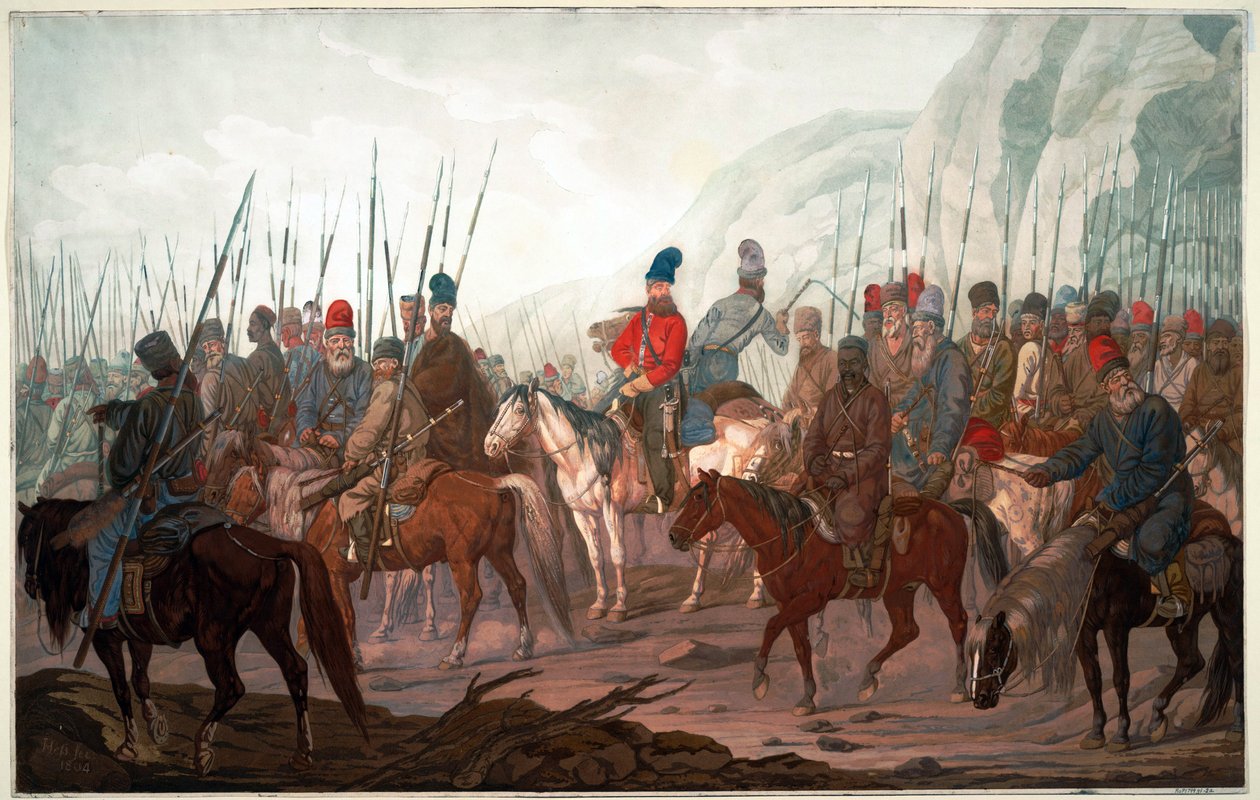 Uralin kasakkojen marssi Böömin halki tekijältä Carl Adolph Heinrich Hess