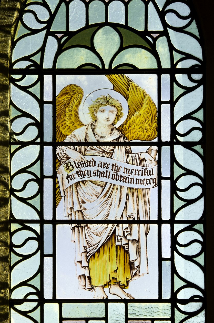 Betws Bledrws, St Bledrws, Shrigley & Hunt (1873-1982), Carl Almquist, Angel With Scroll, 1887finn tekijältä Carl Almquist