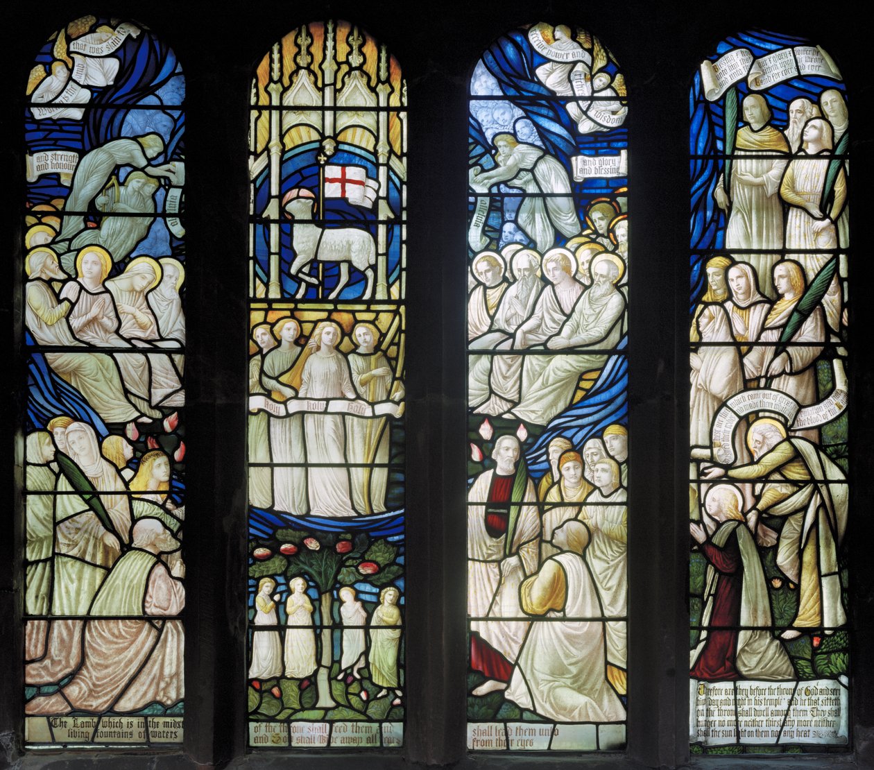 Grappenhall, St Wilfrids, Shrigley & Hunt (1873-1982), Carl Almquist, The Worship Of The Lamb, 1886. tekijältä Carl Almquist