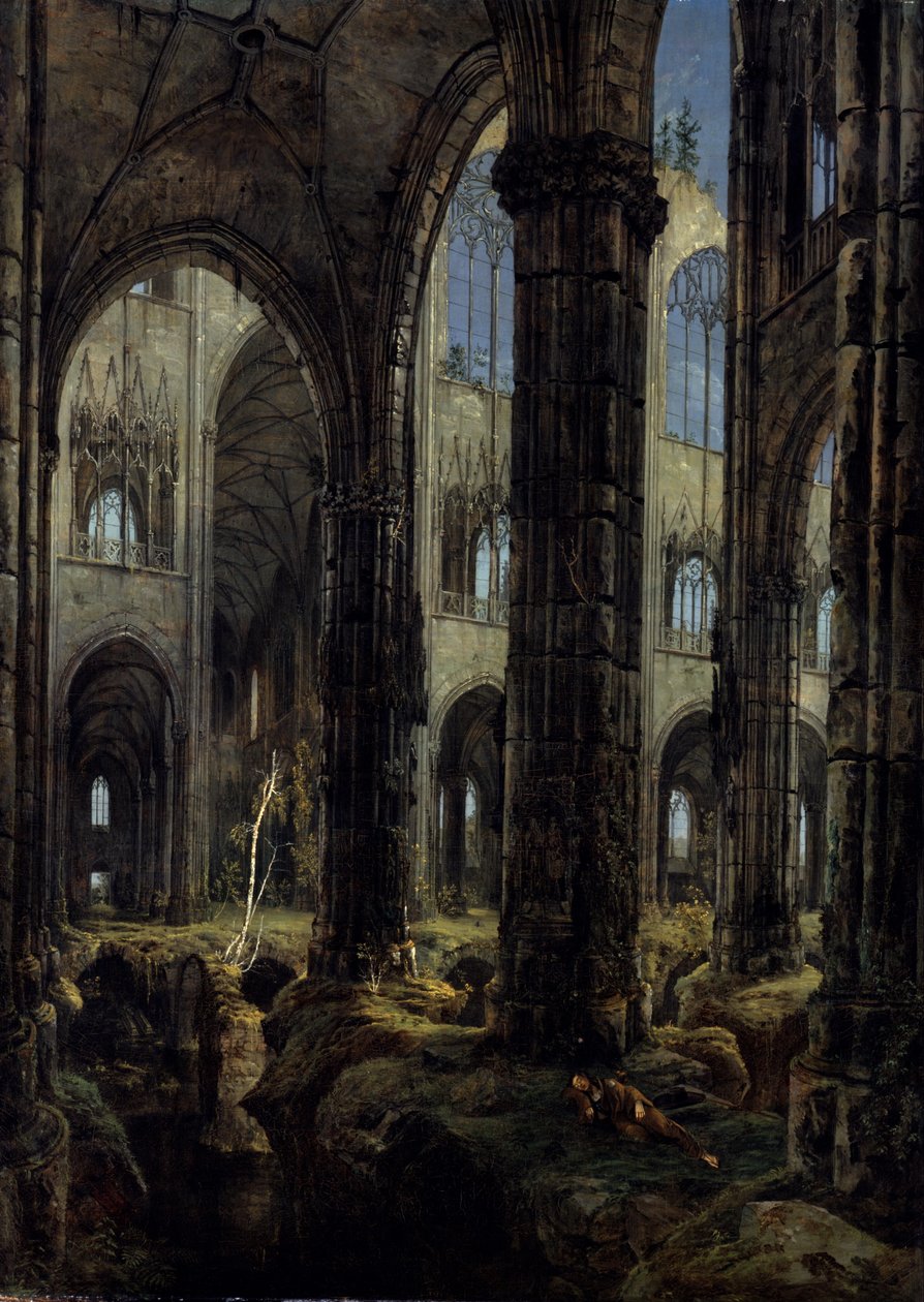 Goottilaisen kirkon rauniot, 1826 tekijältä Carl Blechen