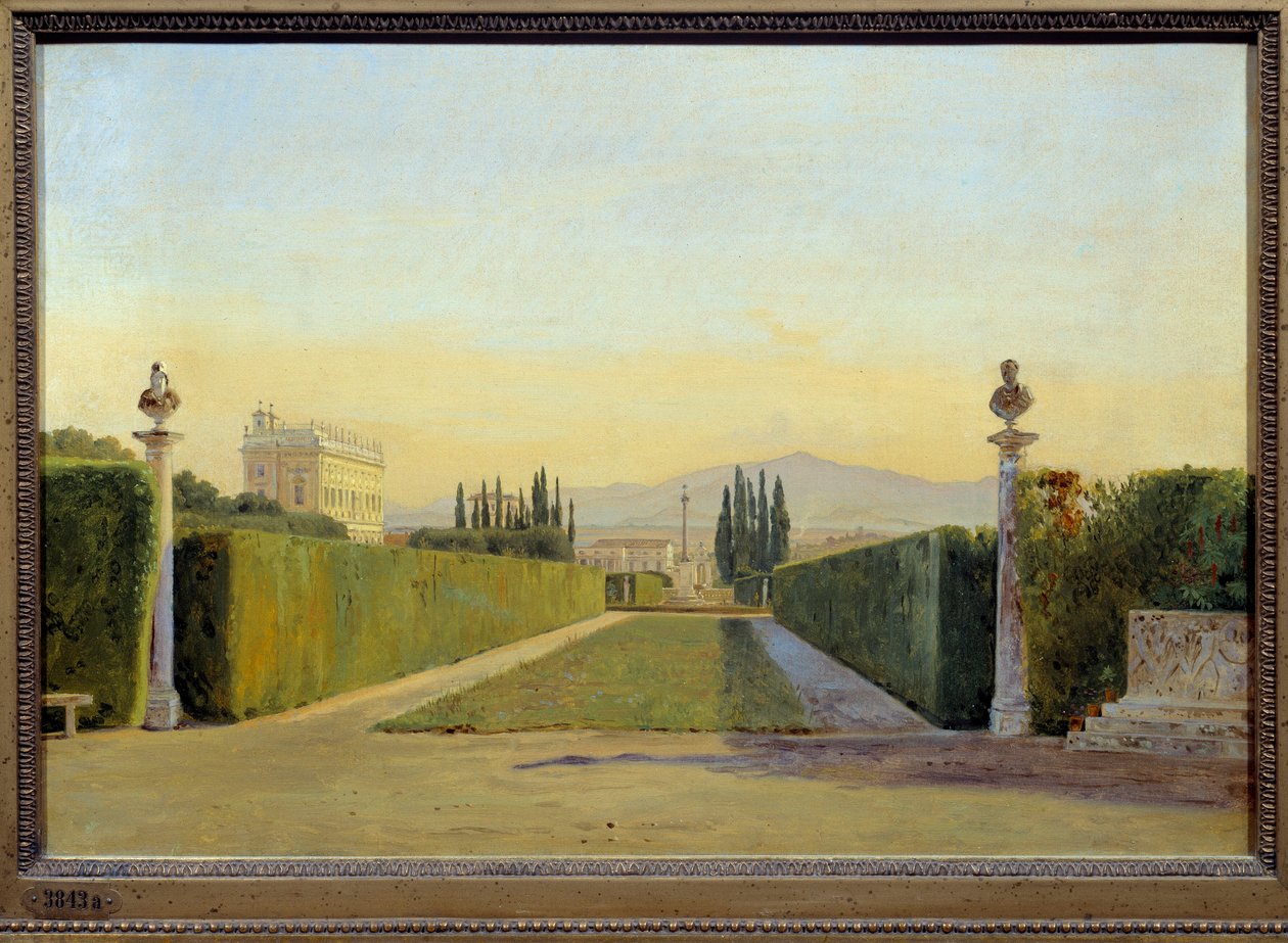 Villa Albanin puutarhat. Carl Christian Constantin Hansenin (1804-1880) maalaus Ec. Dan. tekijältä Carl Christian Constantin Hansen
