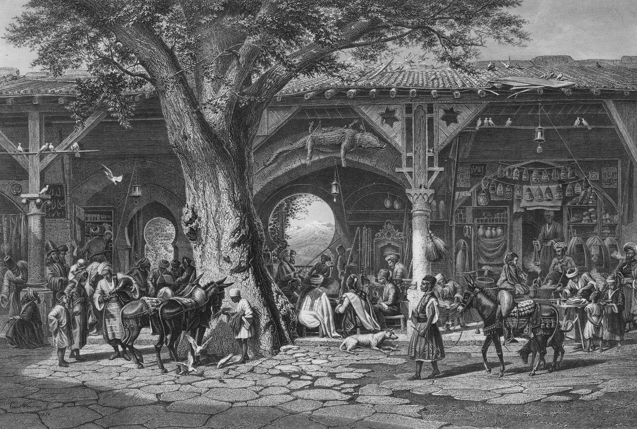 Katu Damaskuksessa, kaiverrus C. Bertrand tekijältä Carl Friedrich Heinrich Werner