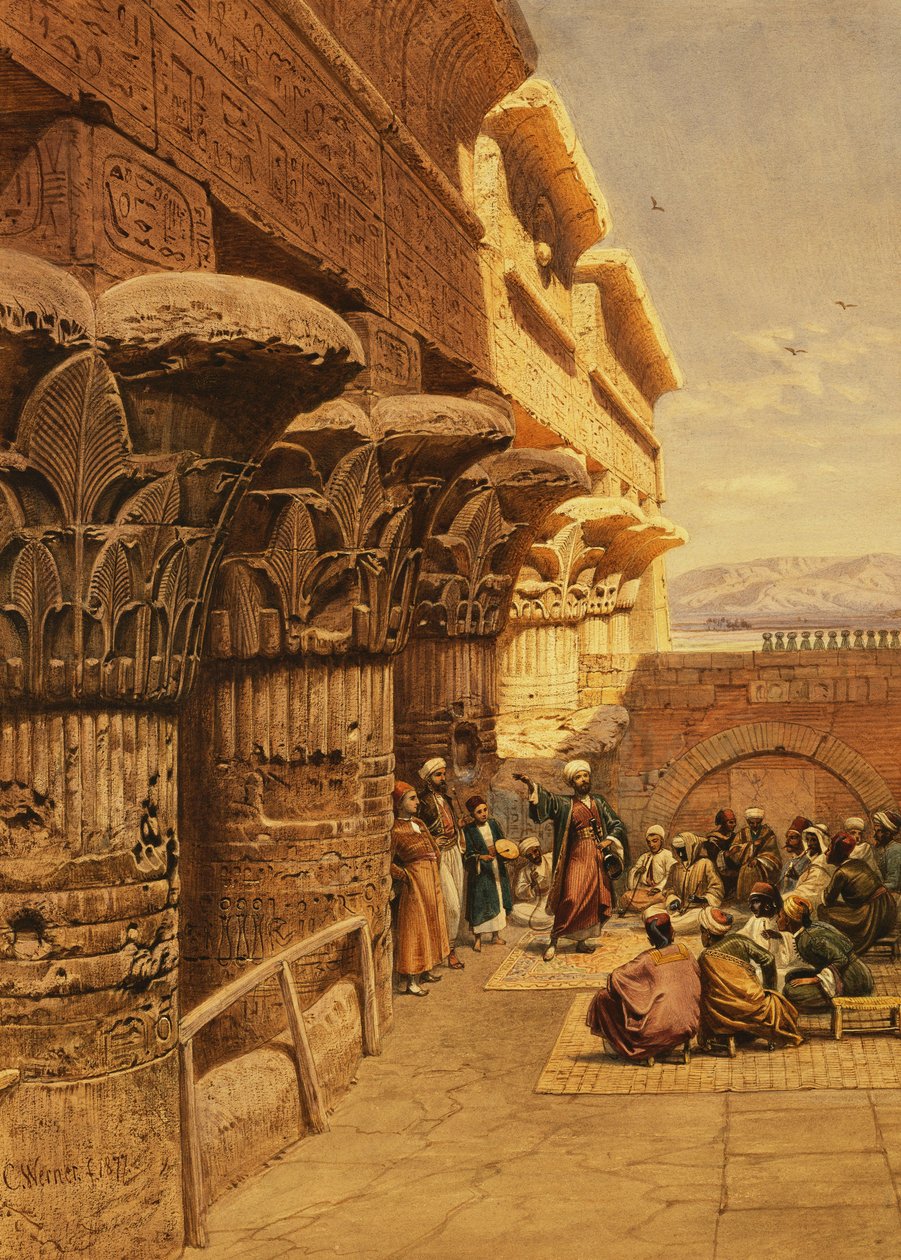 Muusikot Philaessa, 1877 tekijältä Carl Friedrich Heinrich Werner