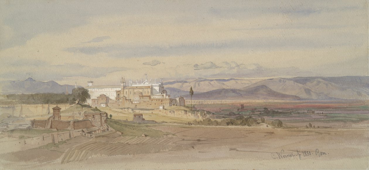 Roomalainen maisema San Giovannin kanssa Lateranossa tekijältä Carl Friedrich Heinrich Werner
