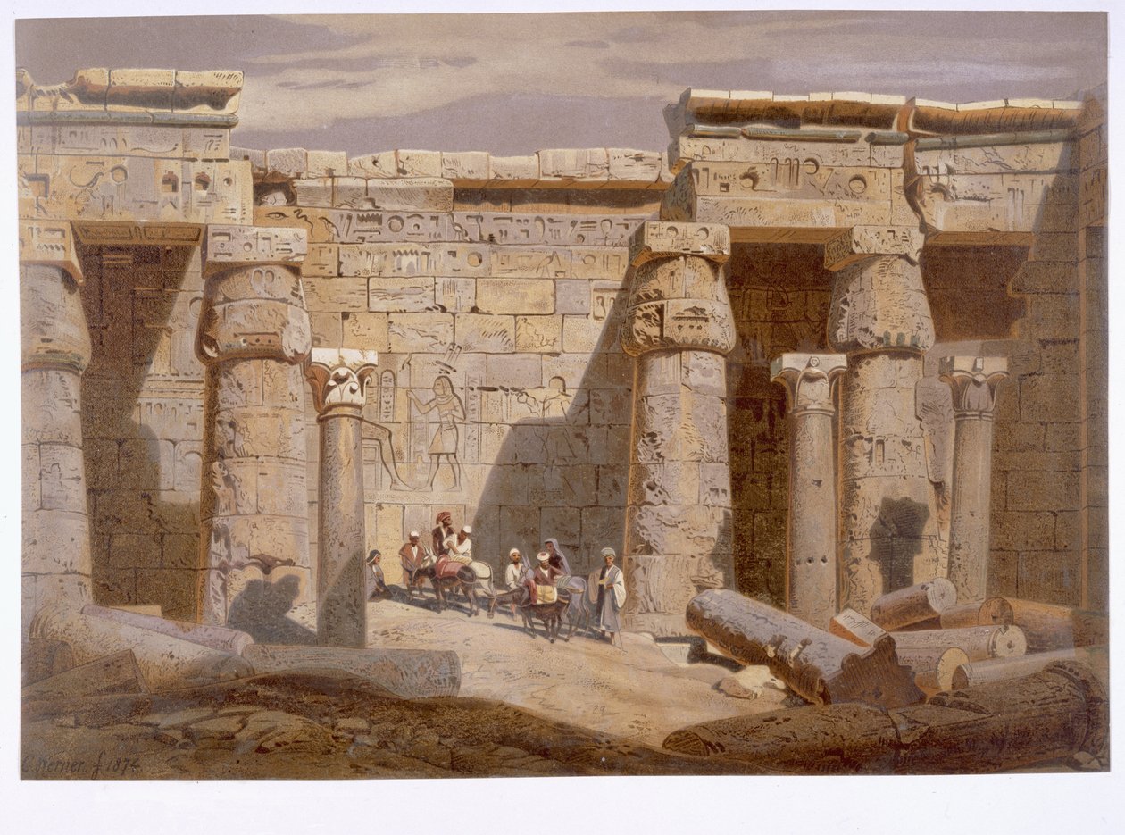 Van Medinetin temppeli, Thebe, 1874 tekijältä Carl Friedrich Heinrich Werner