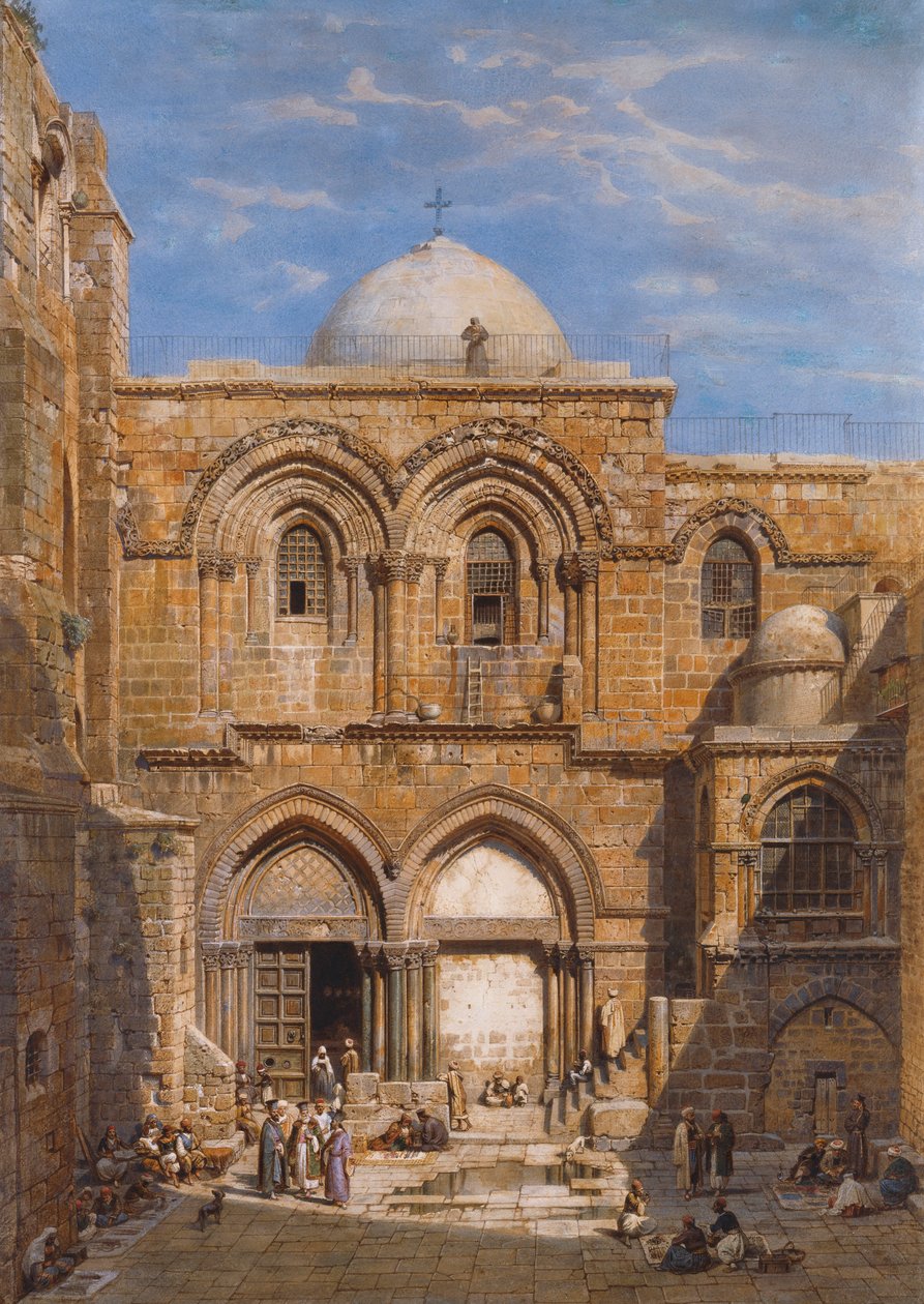 Pyhän haudan kirkko, Jerusalem, 1862 tekijältä Carl Friedrich Heinrich Werner
