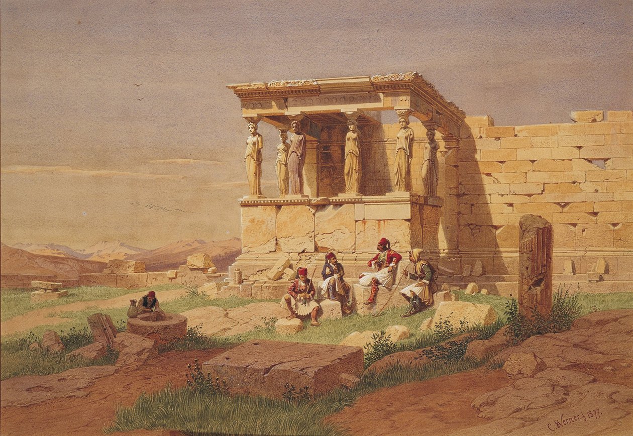 Erechtheion. Karjatidien kuisti, 1877 tekijältä Carl Friedrich Heinrich Werner