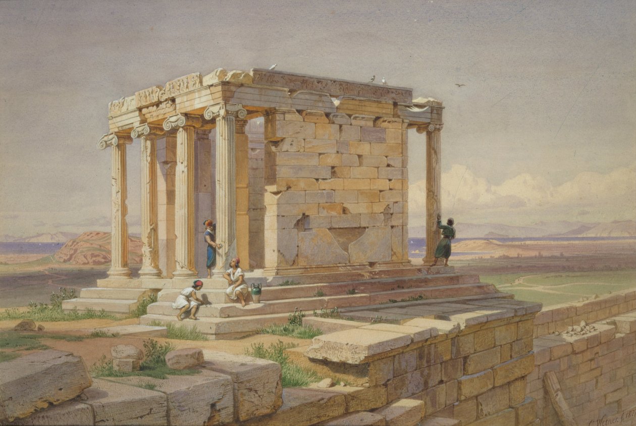 Ateenan temppeli Nike. Näkymä koillisesta, 1877 tekijältä Carl Friedrich Heinrich Werner
