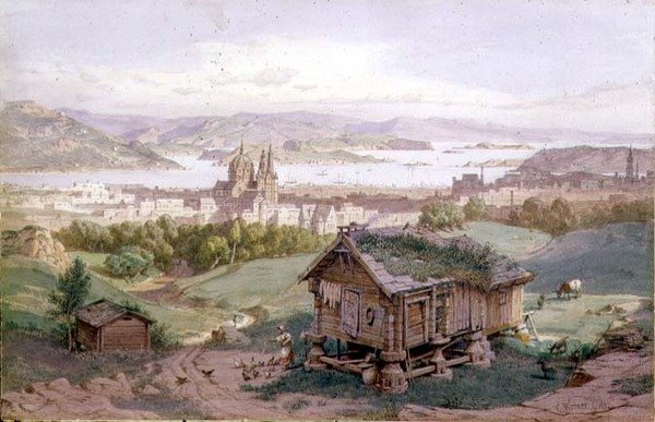 Näkymä Christianiasta tekijältä Carl Friedrich Heinrich Werner
