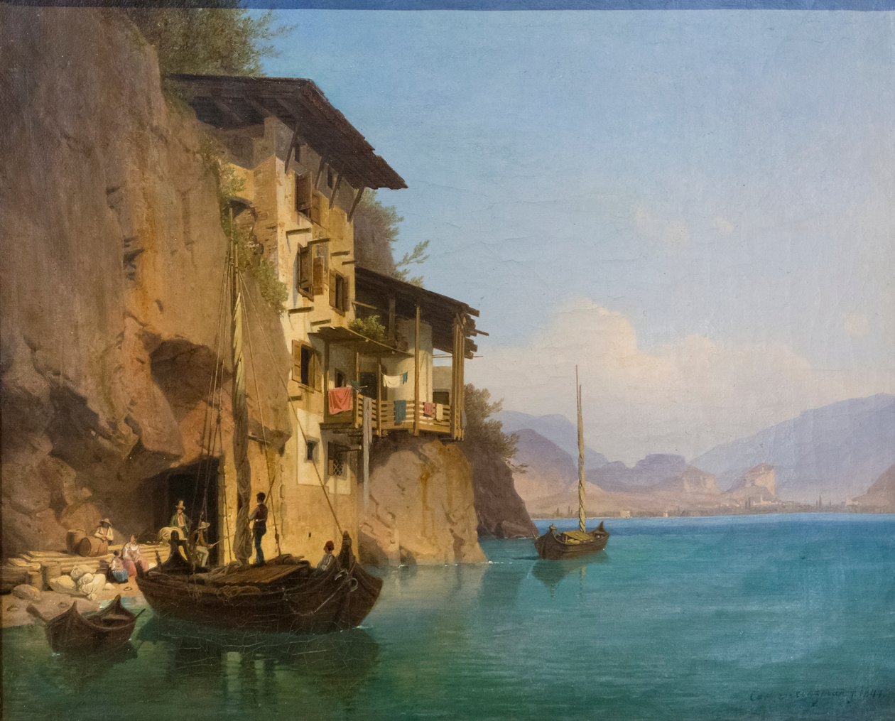 Ponale-taverna Gardajärvellä tekijältä Carl Friedrich Heinzmann