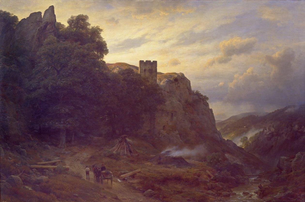 Linna Eifelissä tekijältä Carl Friedrich Lessing