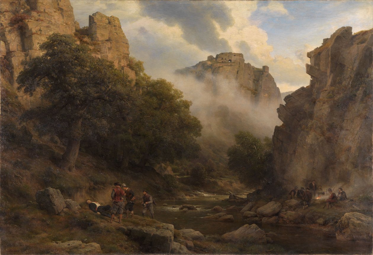 Boden laakso Harzvuoristossa tekijältä Carl Friedrich Lessing