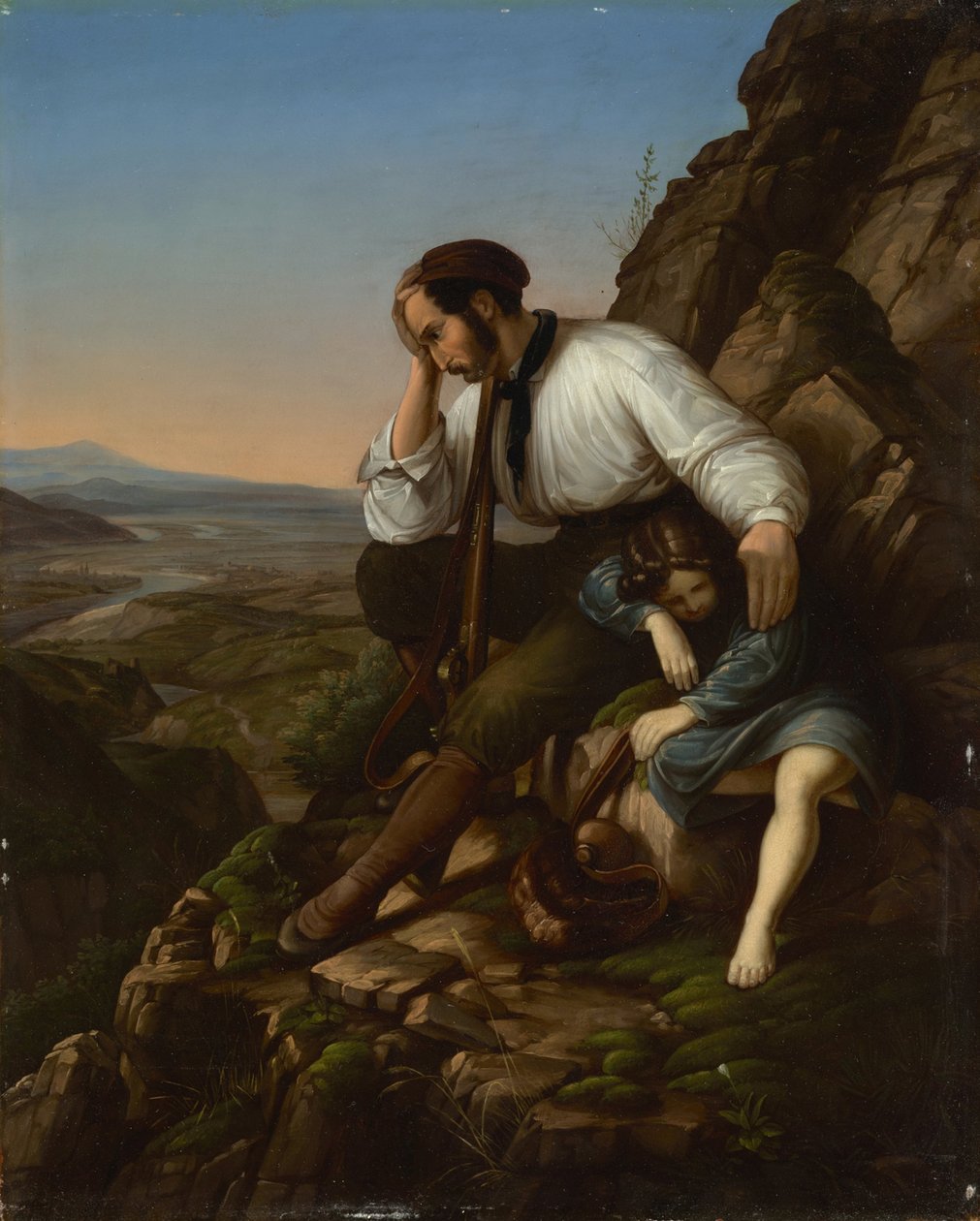 Ryöstäjä nukkuvan lapsensa kanssa tekijältä Carl Friedrich Lessing