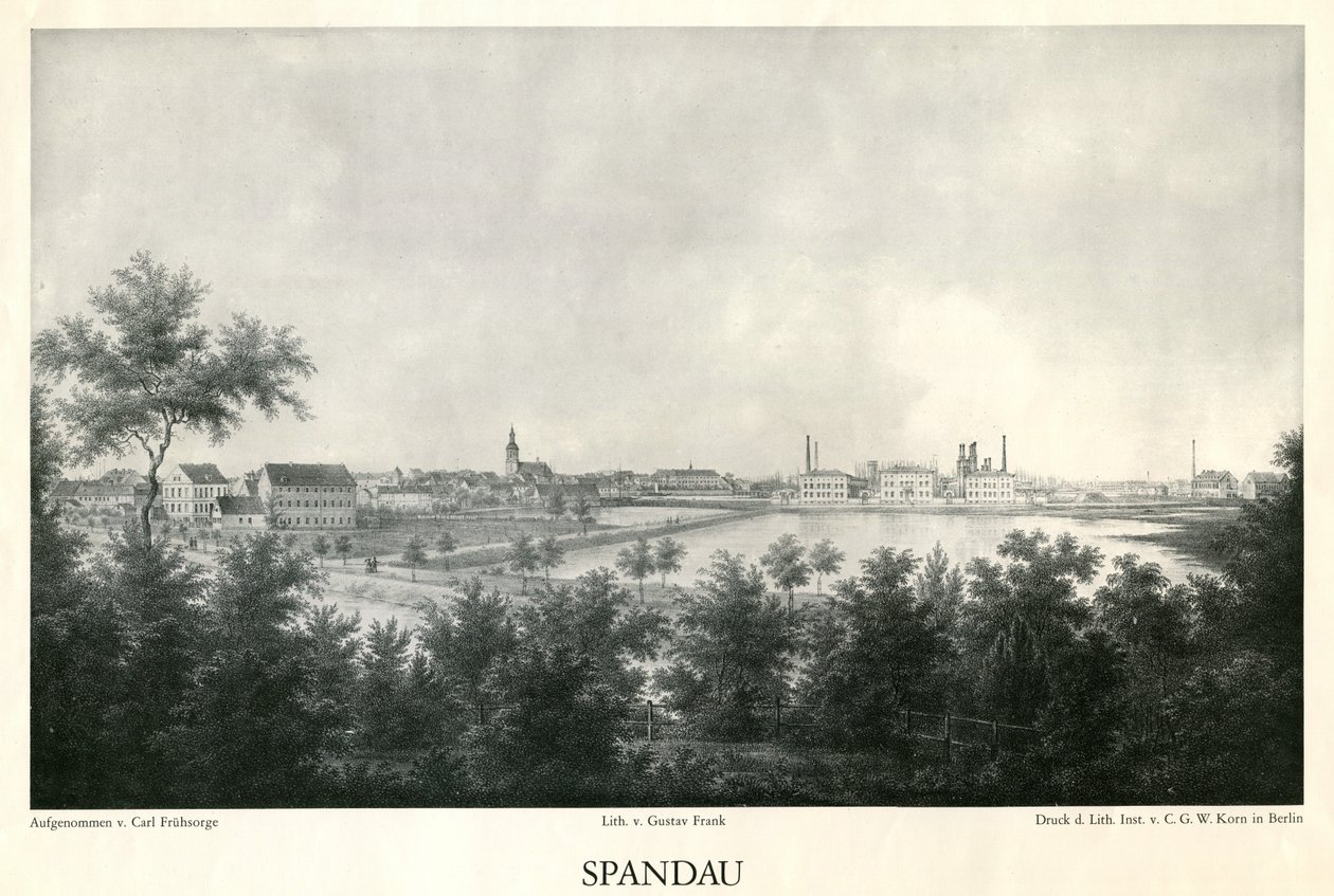 Stadtansicht Spandau um 1860 tekijältä Carl Frühsorge