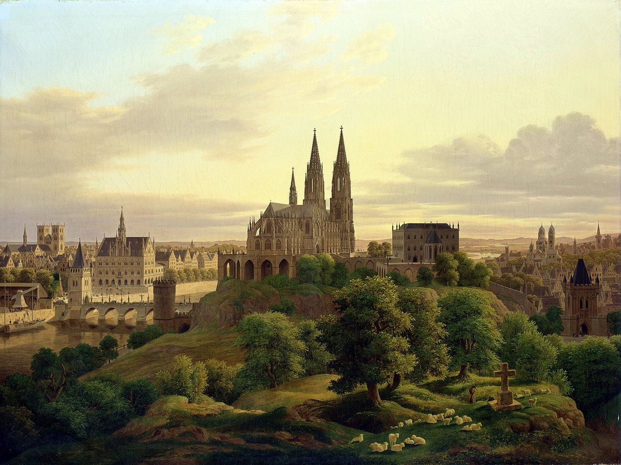 Keskiaikainen kaupunki vuosina 1830, 1830 tekijältä Carl Georg Adolph Hasenpflug