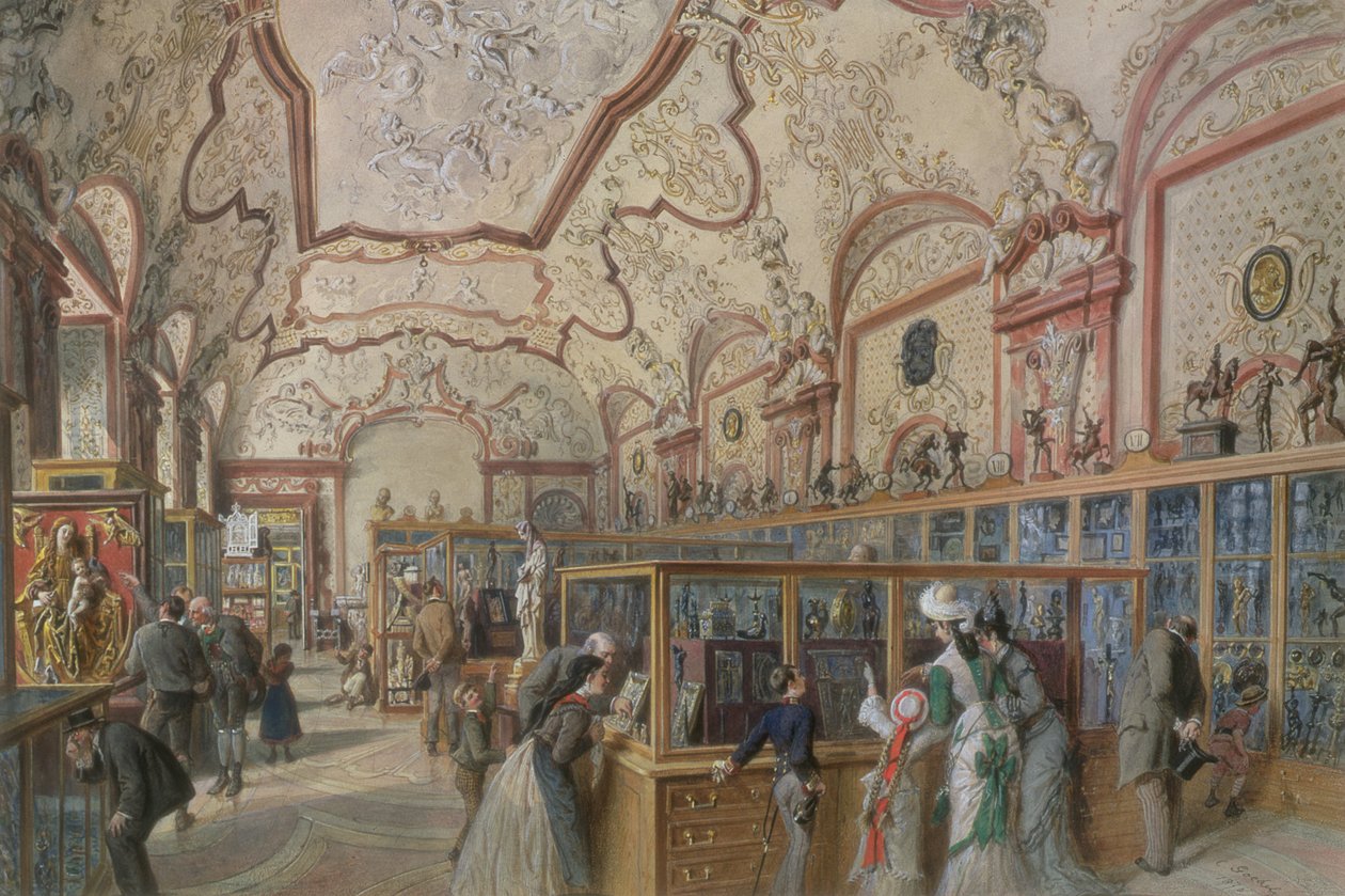 Ambraser Galleryn marmorisali Ala-Belvederessä, Wienissä, 1876 tekijältä Carl Goebel