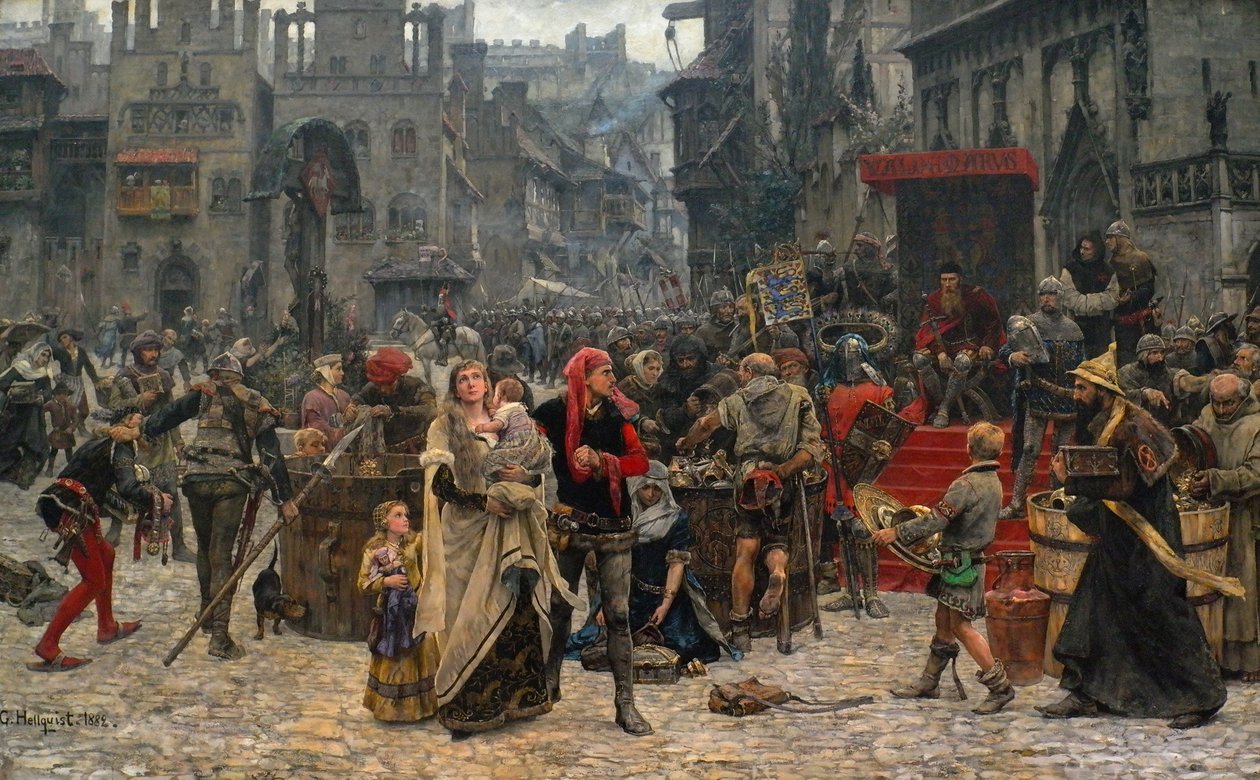 Valdemar IV Atterdag (n. 1320-75) Visbyn hallussa Ransomille tekijältä Carl Gustaf Hellqvist