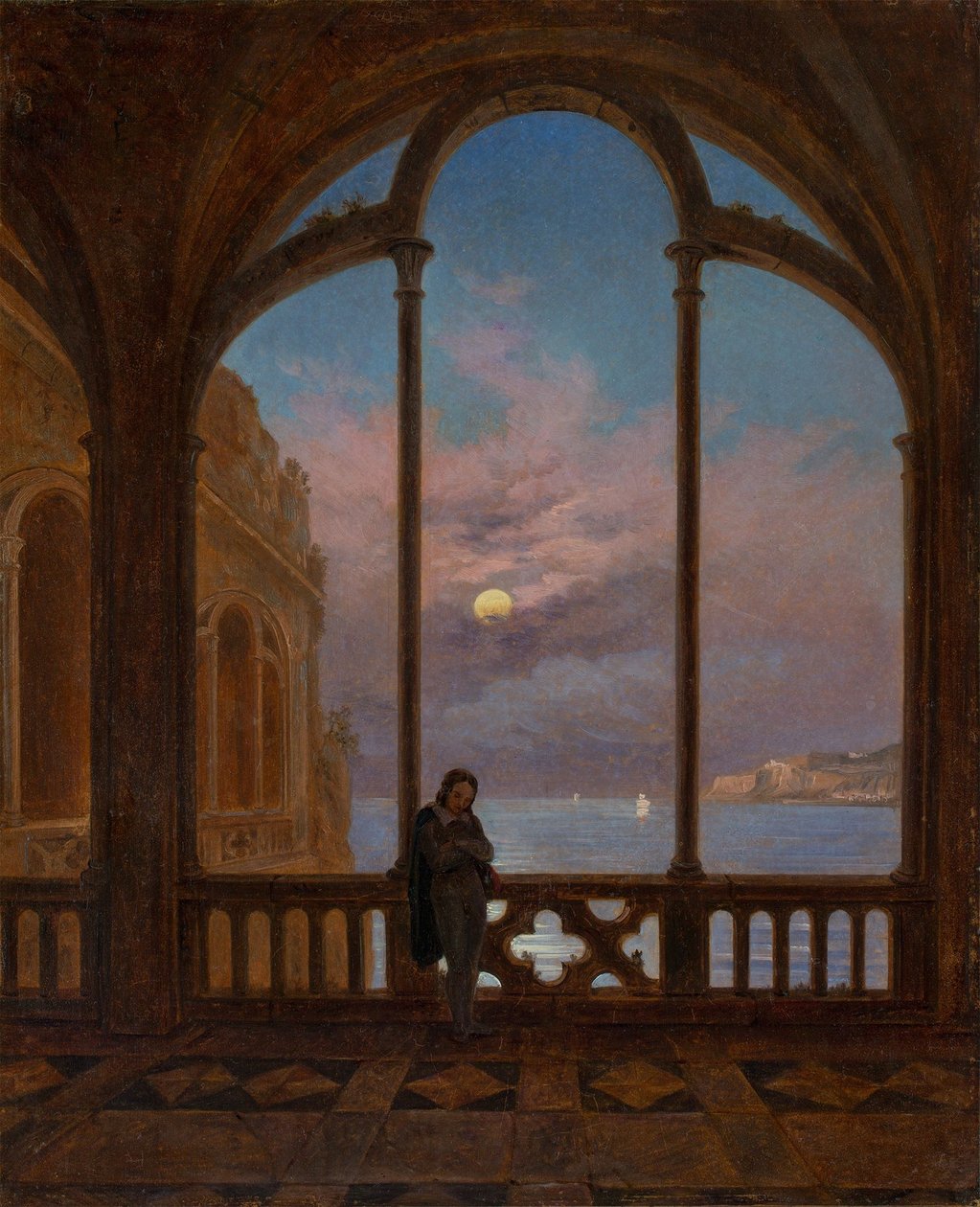 Saksa: Napolin muisto (Kuun valaisema yö Välimeren yllä) tekijältä Carl Gustav Carus
