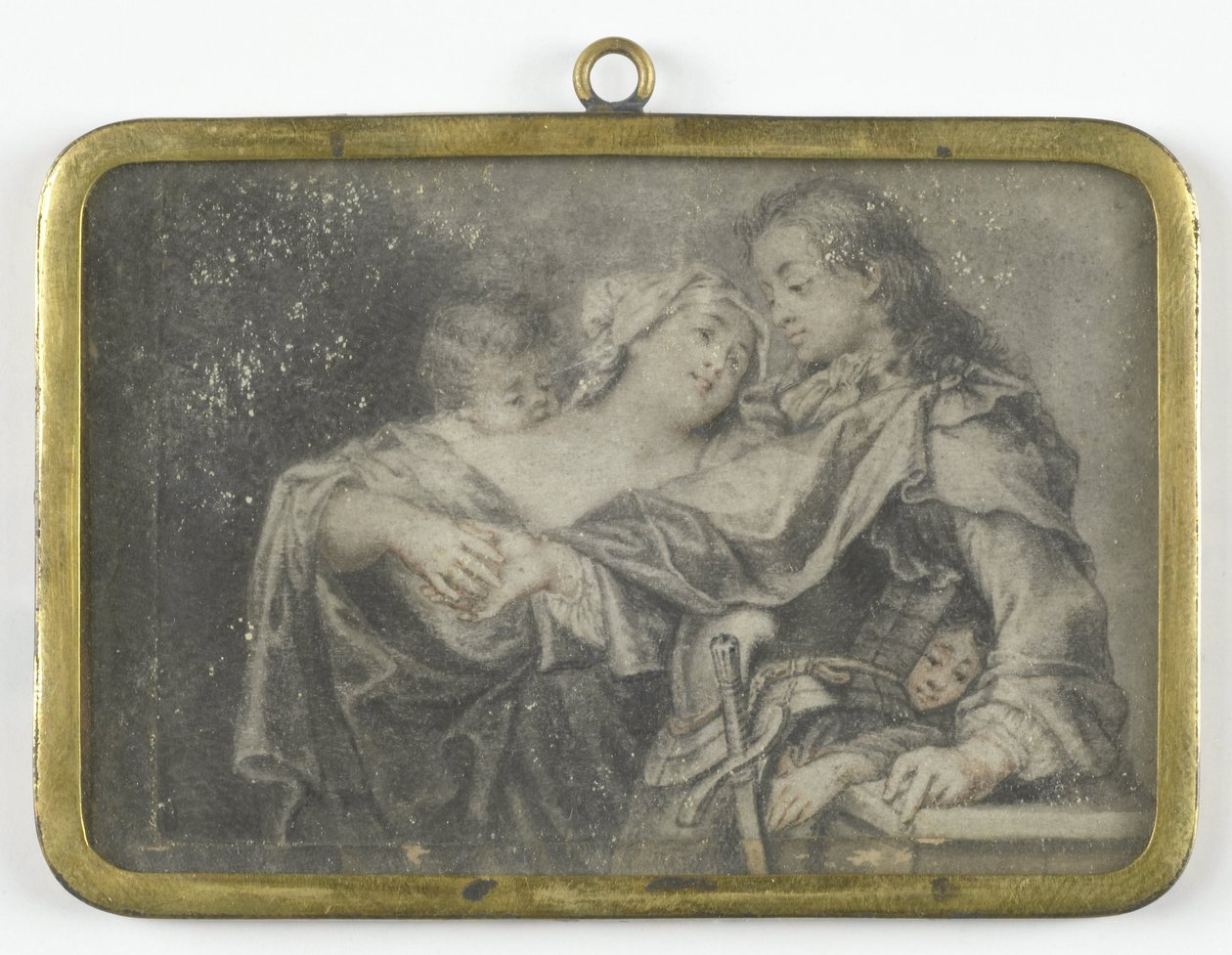 Nuori nainen, joka häiritsee soturia, kun yksi hänen lapsistaan ​​ryöstää hänet tekijältä Carl Gustav Klingstedt (attributed to)