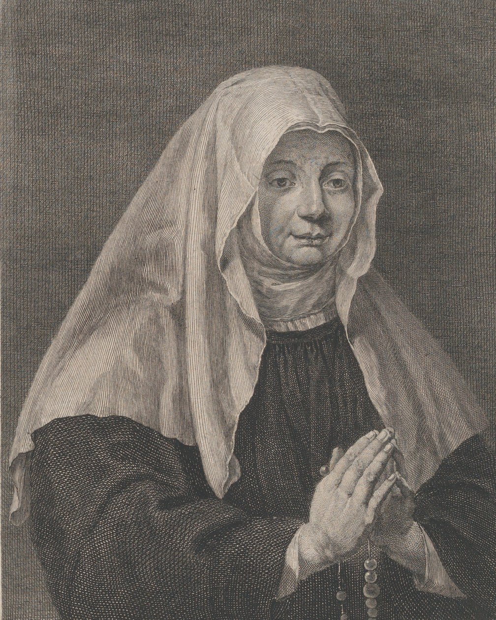 Muotokuva rukoilevasta nunnasta, n. 1771. tekijältä Carl Guttenberg