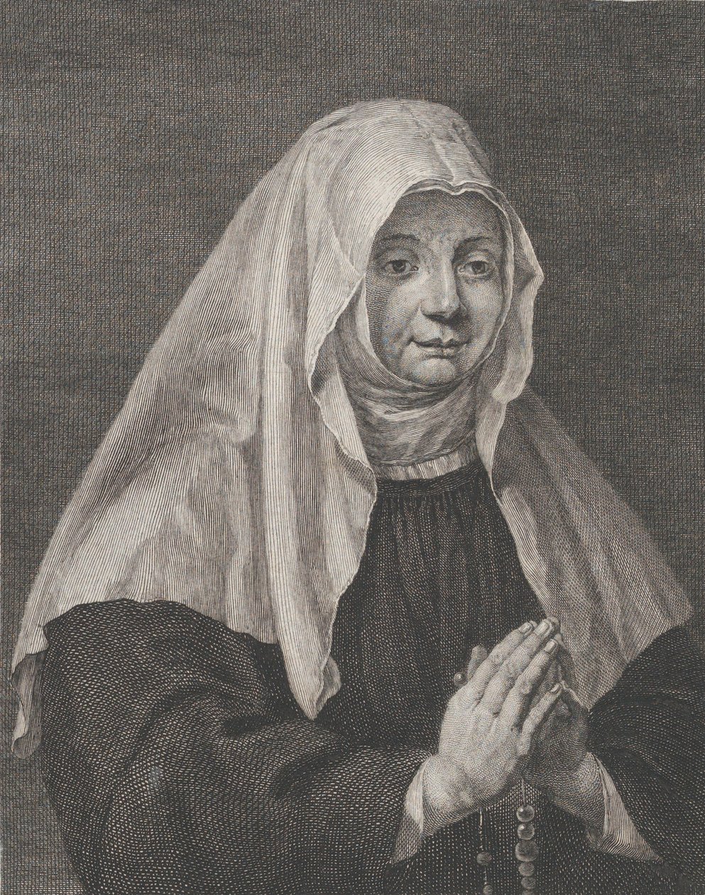 Muotokuva rukoilevasta nunnasta, n. 1771. tekijältä Carl Guttenberg
