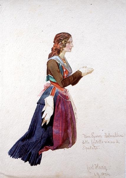 Dalmatialainen nainen "Castelle Vicinosta" Splitissä tekijältä Carl Haag
