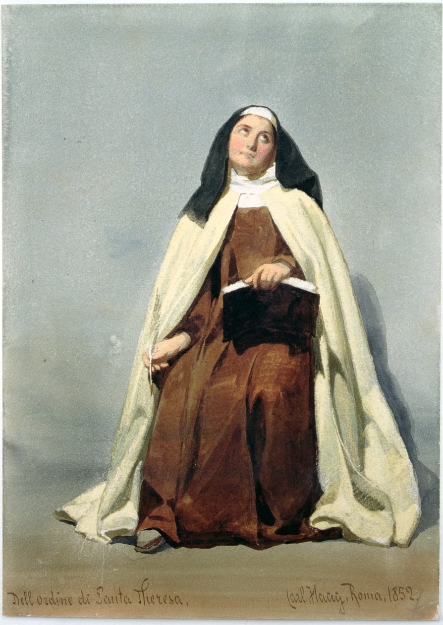 Pyhän Teresan ritarikunnan nunna, 1852. tekijältä Carl Haag