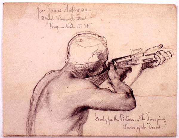 Arabi musketin kanssa, tutkimus "The Swooping Terror of the Desert" (kynä paperille) tekijältä Carl Haag