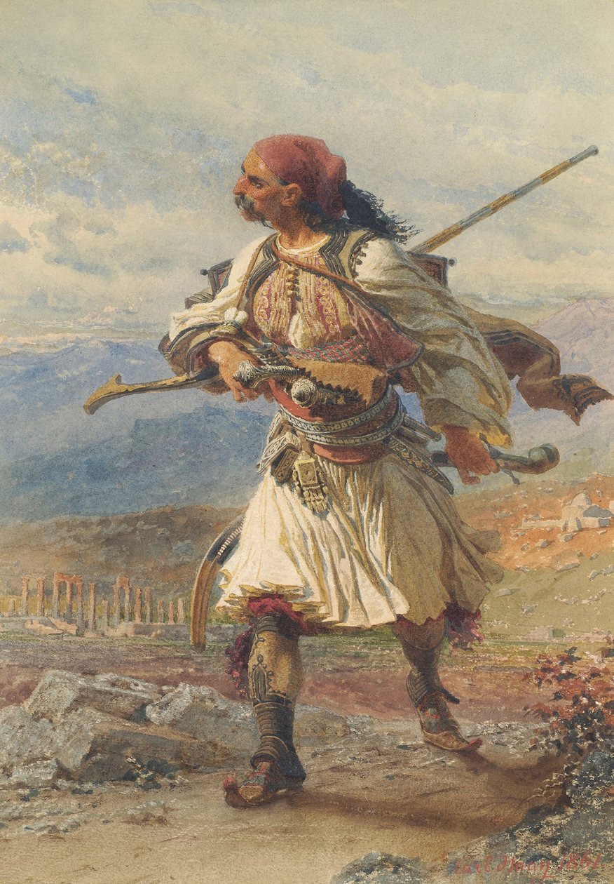 Kreikkalainen soturi, 1861 tekijältä Carl Haag