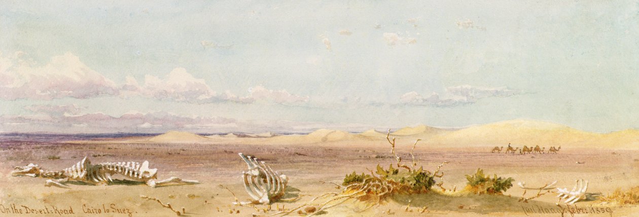 Sand Hills in the Desert, Kairo, Suez, 1859 tekijältä Carl Haag