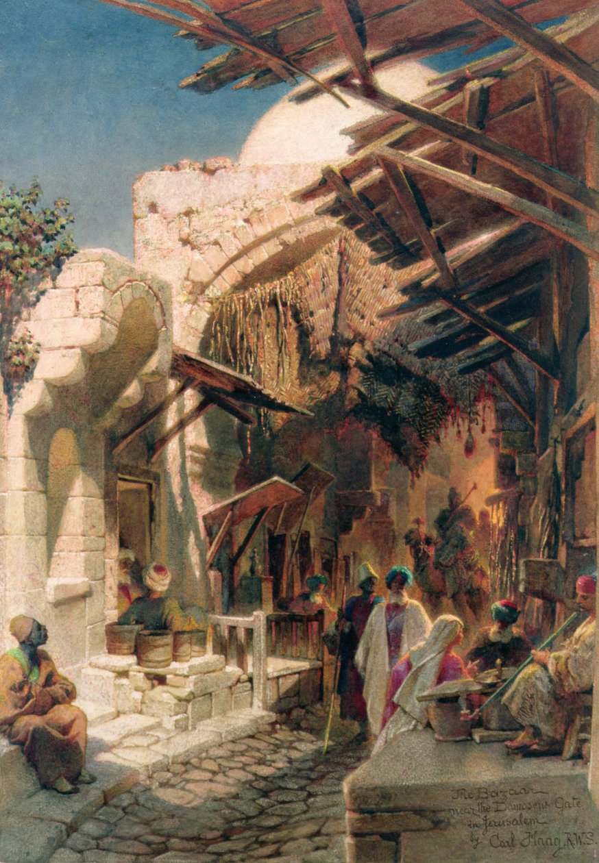Bazaari lähellä Damaskuksen porttia Jerusalemissa tekijältä Carl Haag