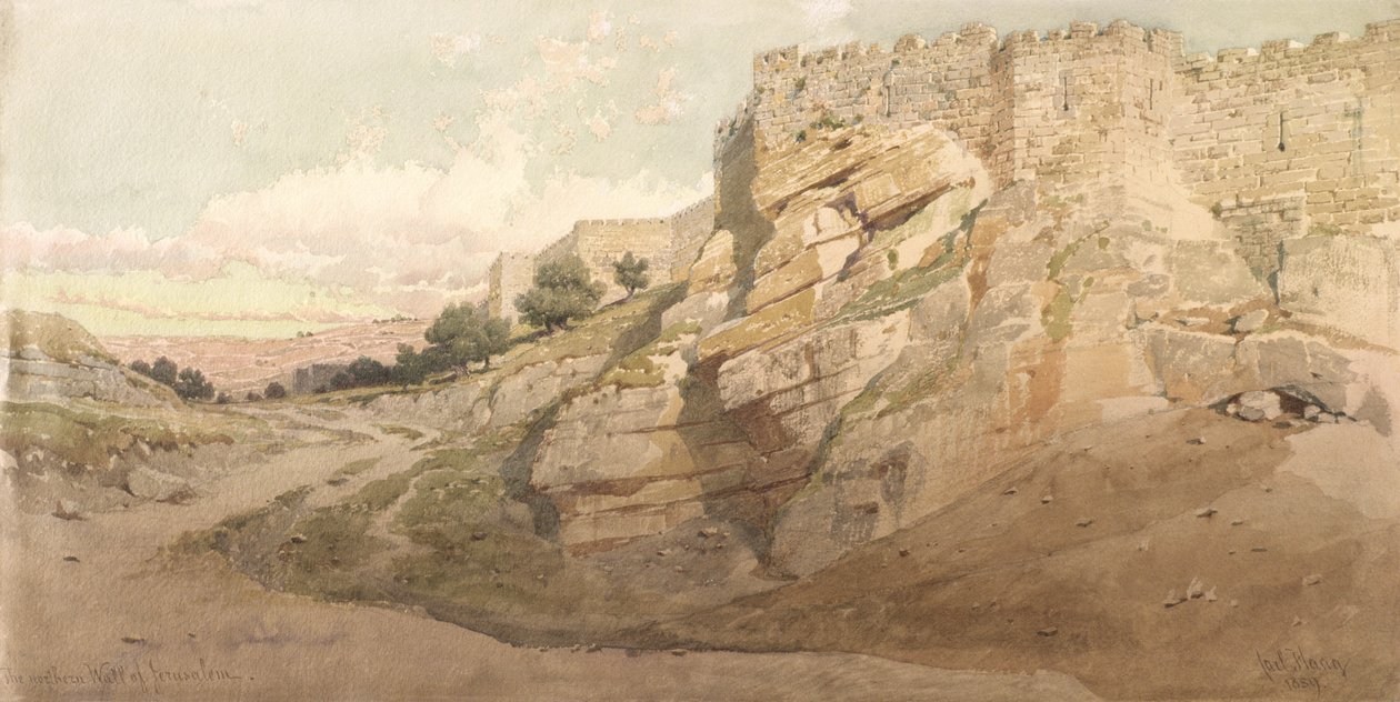 Jerusalemin pohjoinen muuri, 1859 tekijältä Carl Haag