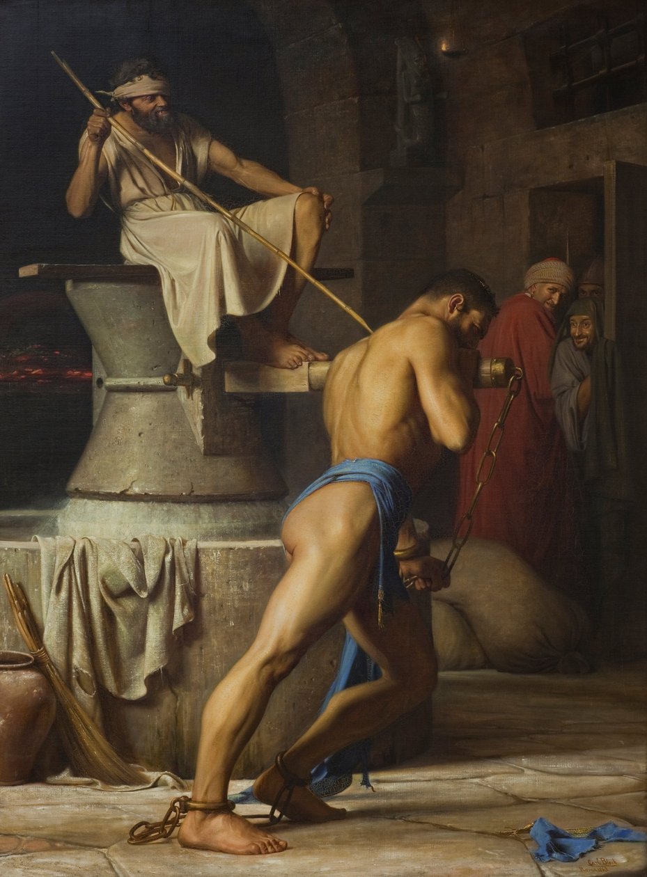 Simson ja filistealaiset, 1863 tekijältä Carl Heinrich Bloch