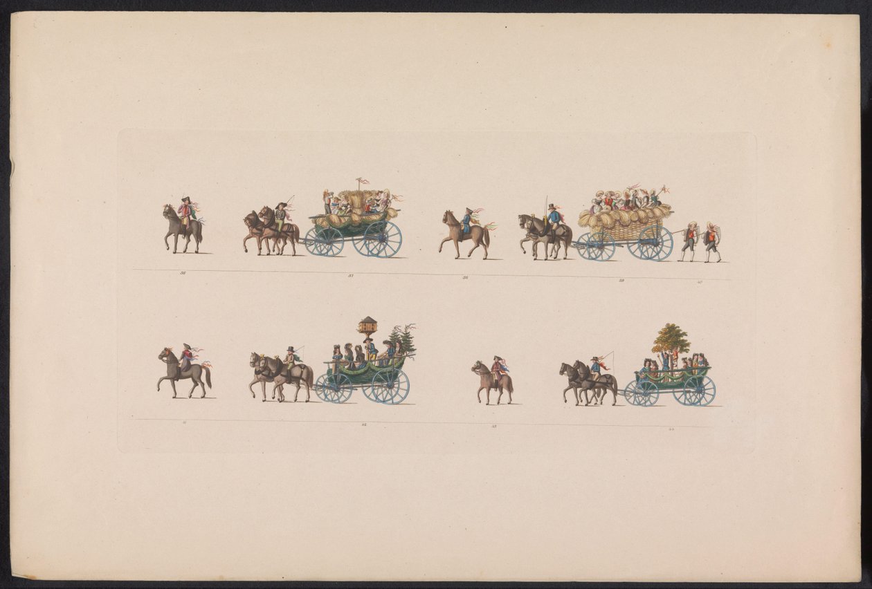 Optocht bij het huwelijk van Prinses Sophie, 1842 (levy 5) Muistoja Thüringenin talonpoikien häistä, jotka teloitettiin Saksin Weimar-Eisenachin perinnöllisen suurherttua Carl Alexanderin onnellisen saapumisen kunniaksi perinnöllisen herttuatar Sofin kanss tekijältä Carl Hess