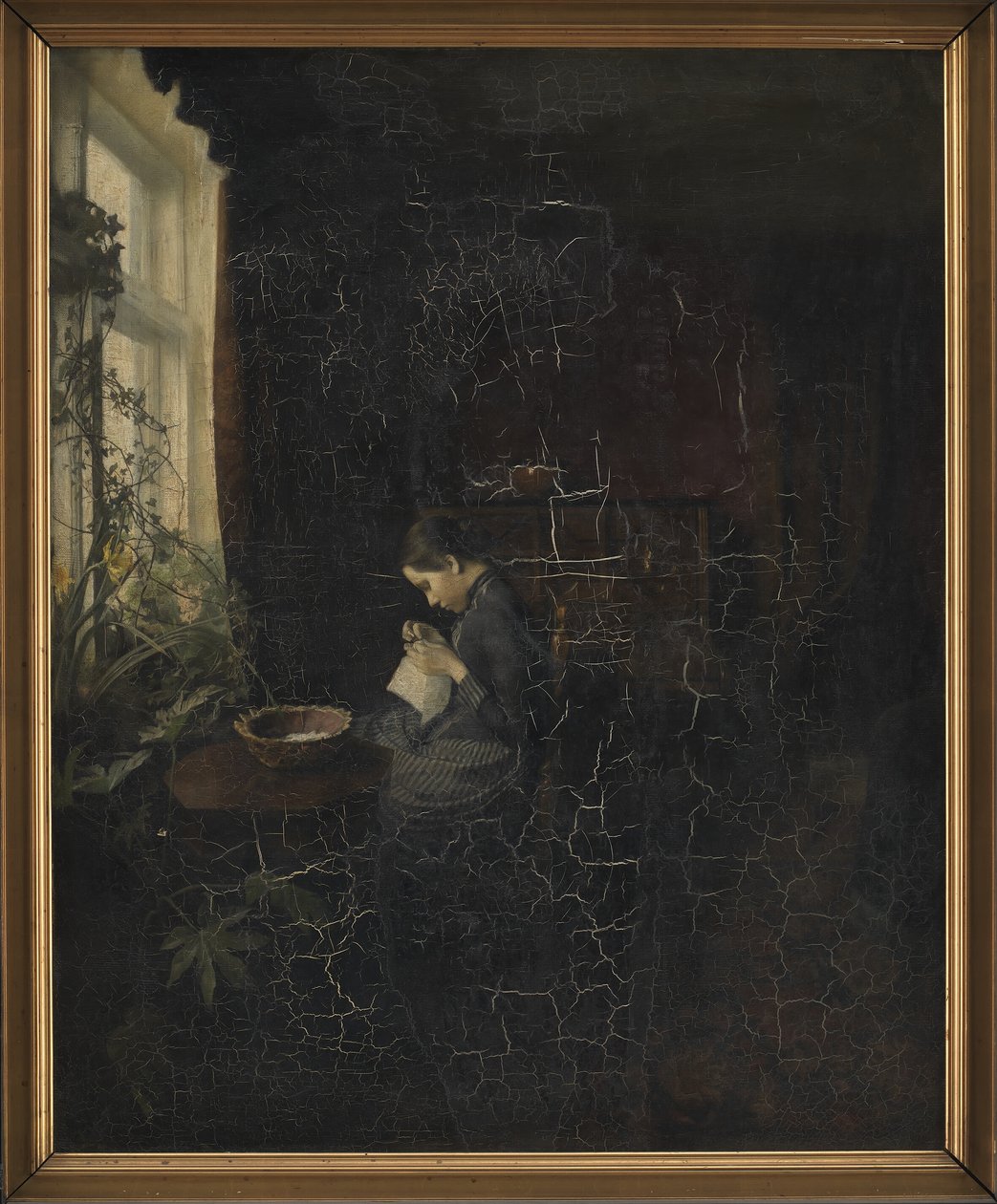 Sisustus tytön ompelulla tekijältä Carl Holsoe