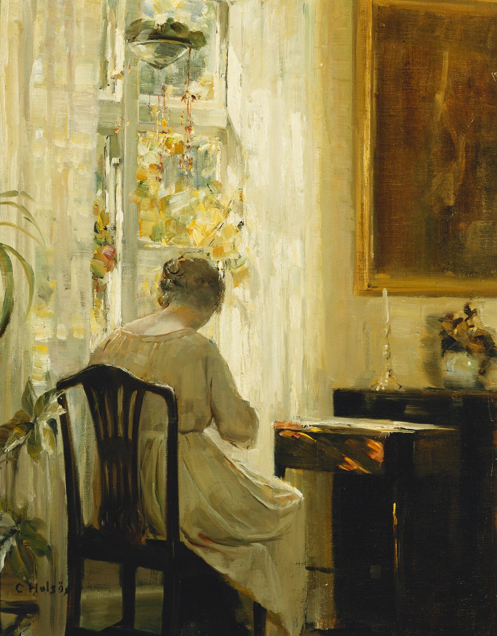 Nainen sisätiloissa tekijältä Carl Holsoe
