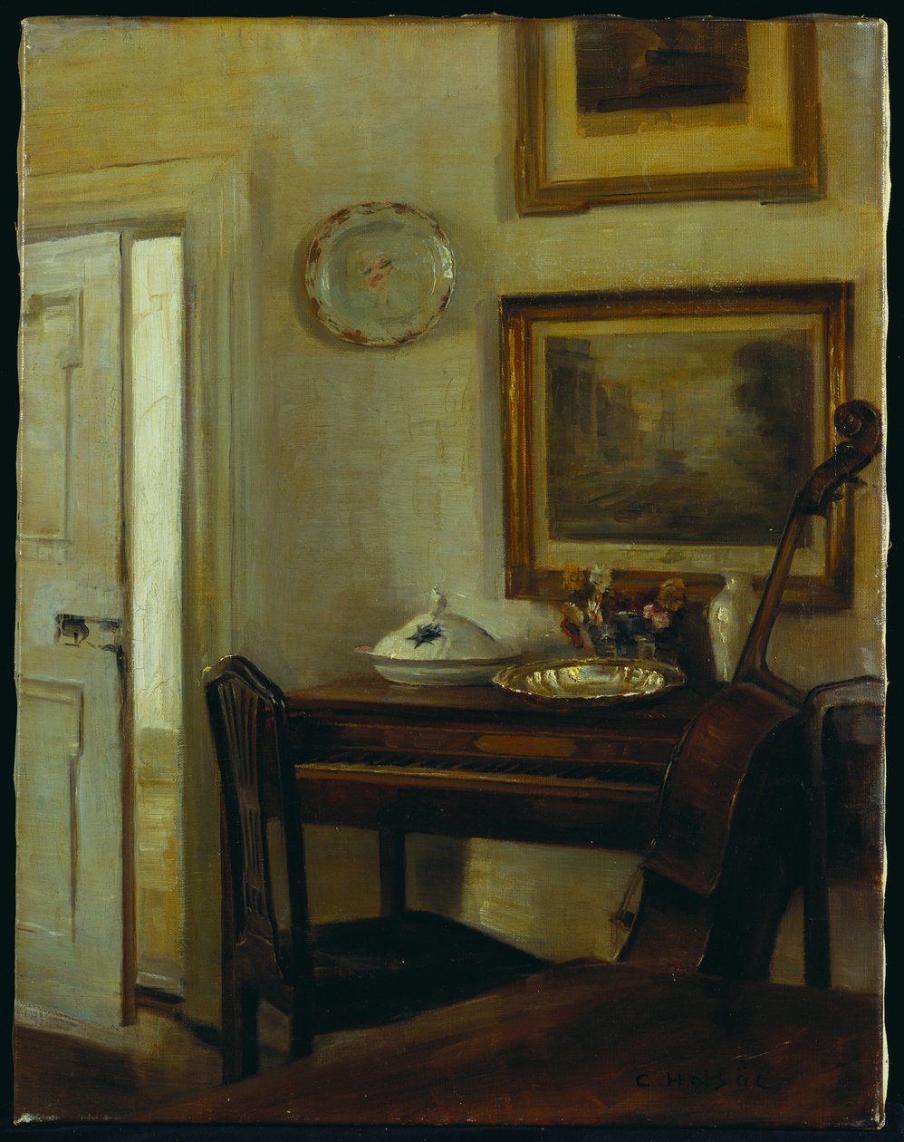 Musiikkihuone (öljy kankaalle) tekijältä Carl Holsoe