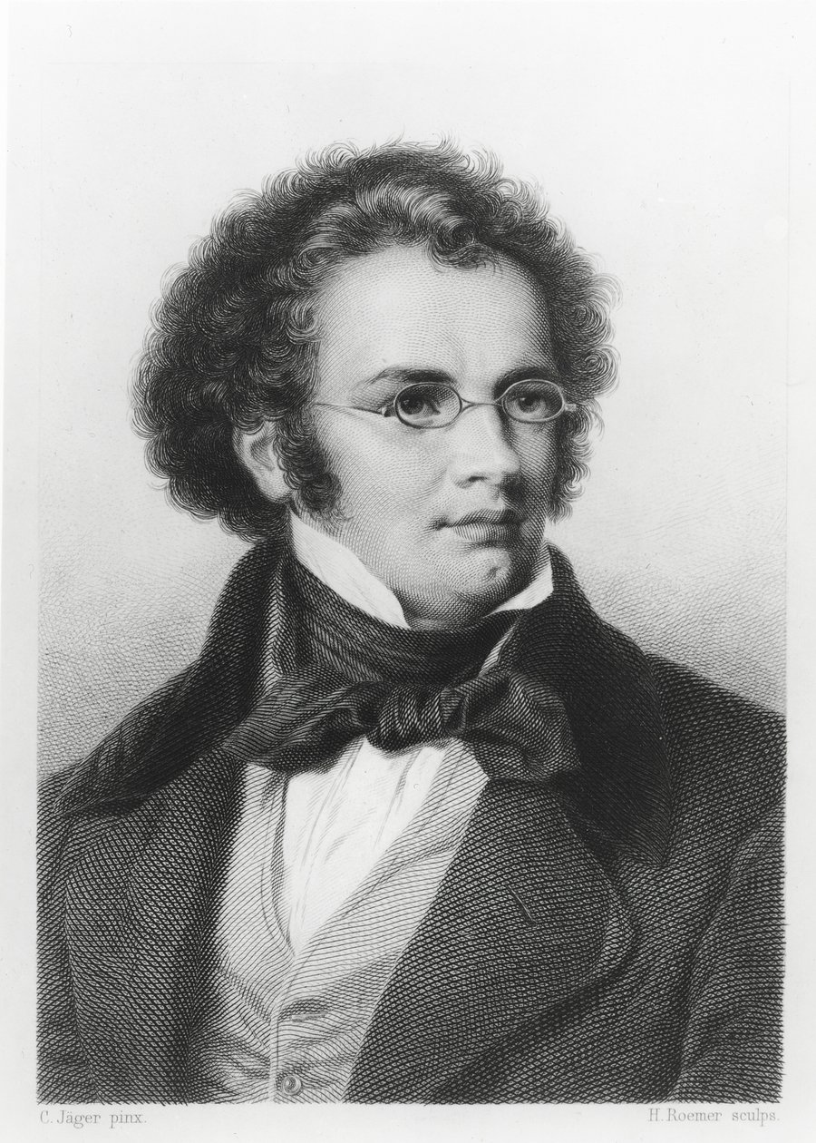 H. Roemerin kaivertama Franz Schubertin (1797-1828) muotokuva tekijältä Carl Jaeger