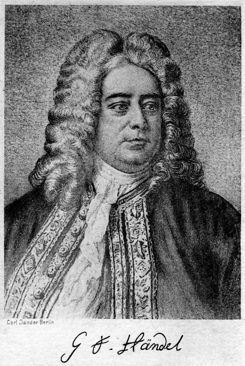 George Frideric Händel 1685-1759, saksalaissyntyinen brittiläinen säveltäjä, 1900-luku. tekijältä Carl Jander