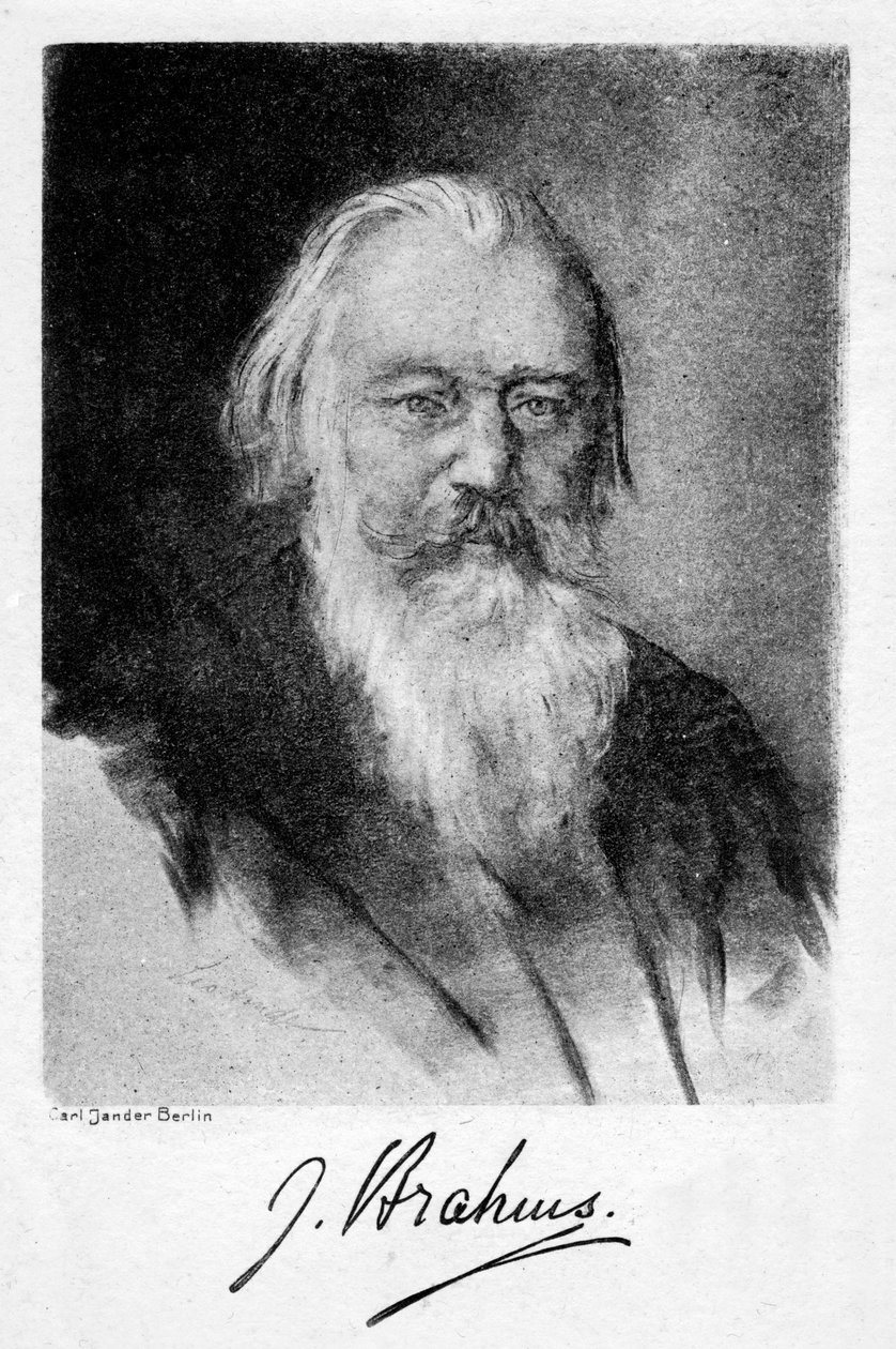 Johannes Brahms 1833-1897, saksalainen säveltäjä, 1900-luku. tekijältä Carl Jander
