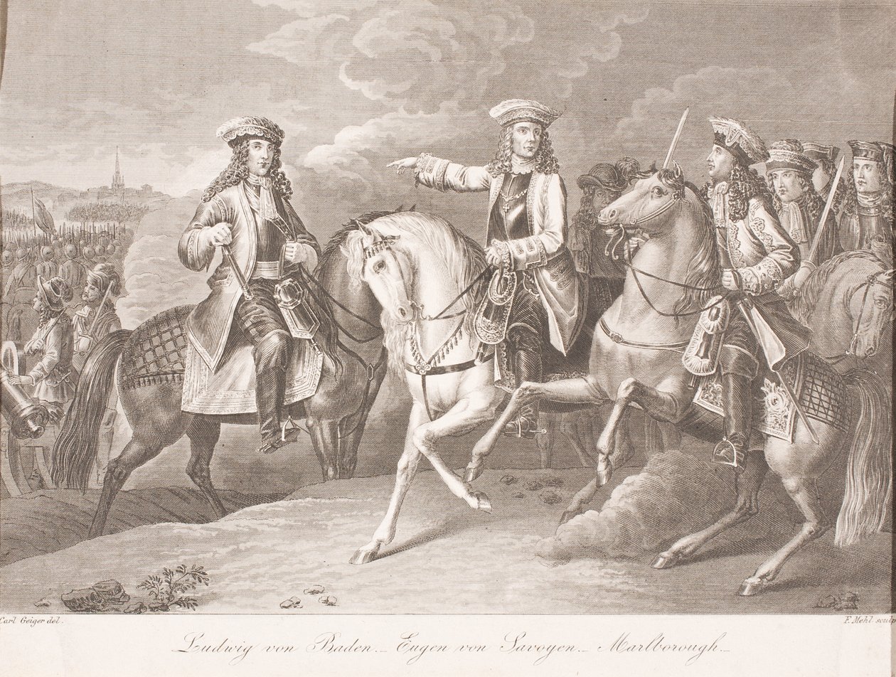 Markkreivi Ludwig Wilhelm Baden-Baden, Prinssi Eugene of Savoy ja John Churchill, Marlboroughin herttua tekijältä Carl Joseph Geiger