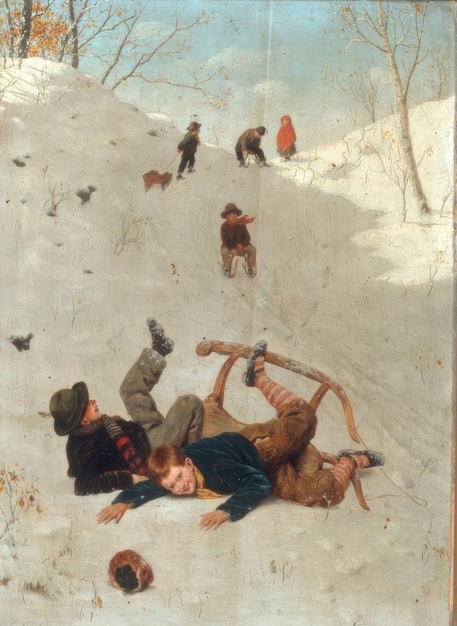 Rodelnde Kinder tekijältä Carl Kronberger