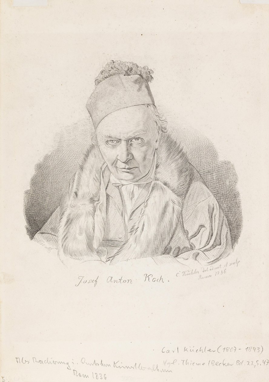 Taidemaalari Joseph Anton Kochin muotokuva 1768-1839, 1836. tekijältä Carl Küchler